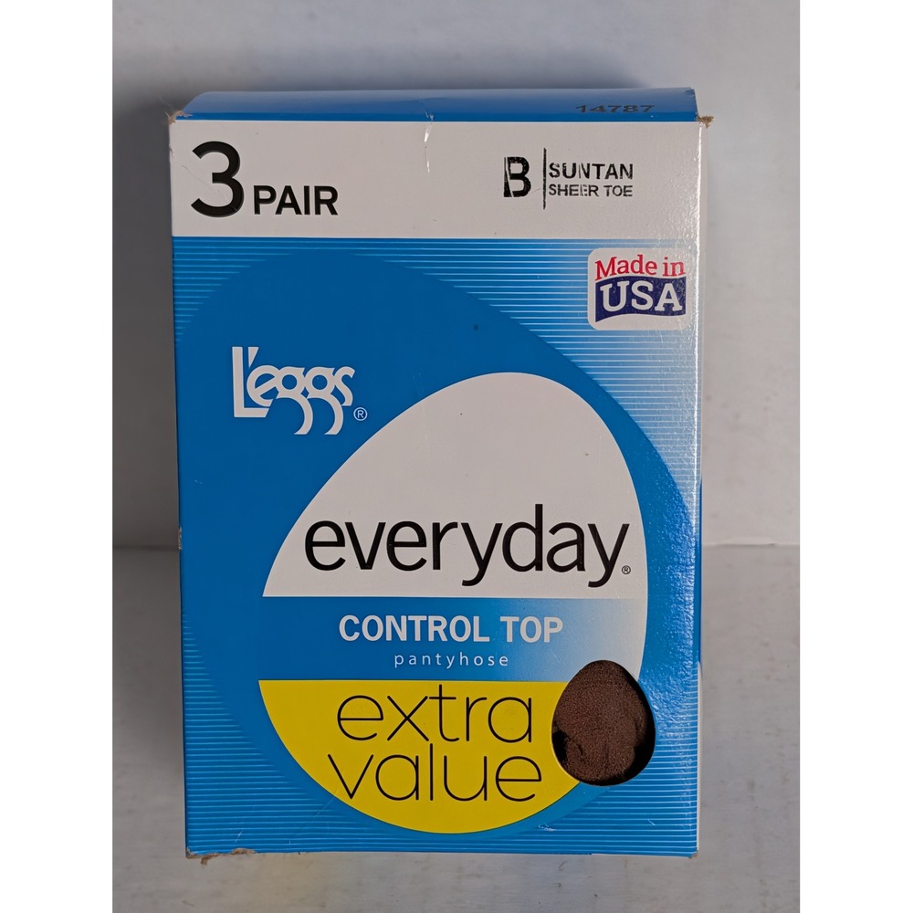 L'eggs Everyday Control Top Pantyhose 3 Pair Size B Suntan Sheer Toe